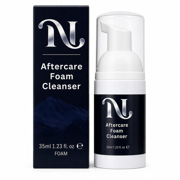 Aftercare Foam Cleanser 35ml box and pump bottle — Totally Numb tattoo aftercare