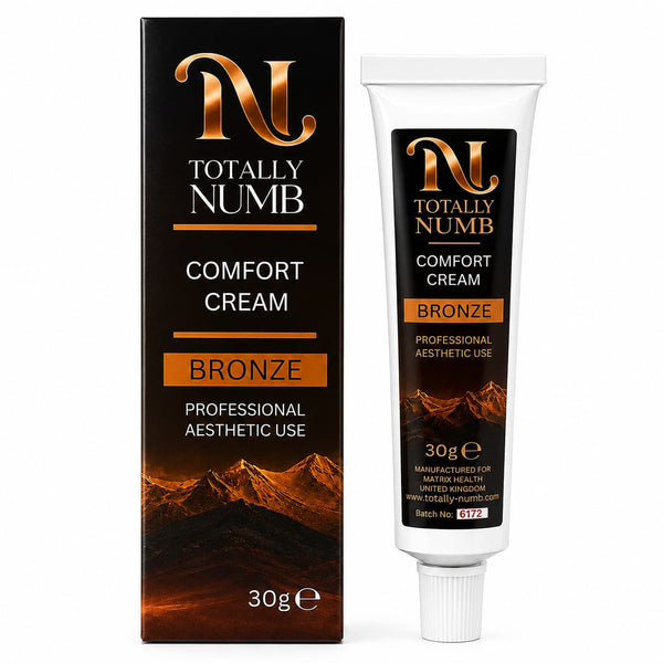 Comfort Cream Bronze 30g box and tube — Totally Numb tattoo numbing cream